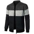 thumbnail image 2 of DLfVUB Men Full Zipper Knit Sweater Hoodless Jackets Long Sleeve Casual Classic Fall Winter Coats Tops Knitted Cardigan Sweaters Outerwear Dark Gray XXXL, 2 of 4