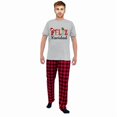 thumbnail image 3 of LuLiaMenton Feliz Navidad Colorful Gray Matching Couples Christmas Pajamas Plaid Short Sleeve, 3 of 5
