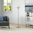 thumbnail image 2 of Henn&Hart 12" Brushed Nickel Finish Metal/Glass Floor Lamp, 2 of 6