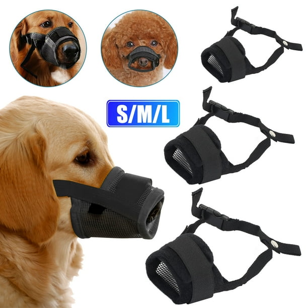TSV L/M/S Adjustable Dog Muzzle, Breathable Mesh Pet Muzzles, Soft Dog Mouth Cover for Anti