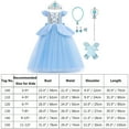 thumbnail image 6 of FYMNSI Girls Princess Halloween Costume Fancy Dress Kids Carnival Christmas Birthday Party Book Week Cosplay Tulle Dress with Accessories 11-12 Years Sky Blue, 6 of 6