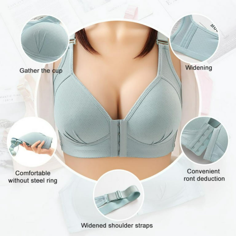Women's Plus Size Cotton Bra Widened Shoulder Straps Female Comfort Breast  Cover Brasieres Wire Free Bra