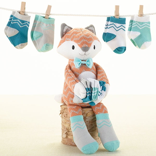 Baby Aspen - Mr. Fox in Socks Plush Plus Socks for Baby - Plush Plus ...