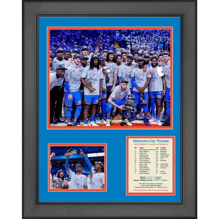 Framed Oklahoma City Thunder 2024-2025 Western Conference Finals Champions 11"x14" Three Photo Collage