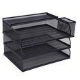 thumbnail image 1 of 3 Tray Paper Organizer, Non Slip Iron 3 Tier Letter Tray  for Home, 1 of 7