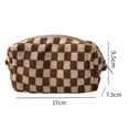 thumbnail image 4 of CNKOO Cosmetic Bag Plaid Knitting Contrasting Colors Square Large Capacity Zipper Toiletry Bag for Travel, 4 of 11