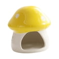 thumbnail image 4 of EHJRE Ceramic Hamster House Guinea Pig Hideout Sturdy Cute Mushroom Shaped Hamster Hide Bed for Hedgehog Rats Chipmunk Accessories Yellow, 4 of 8