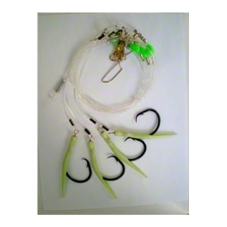 UPC: 0896932000665 | R+R Deep Drop Rig 10/0 Black Mustad Circle 4 Hooks DDR100