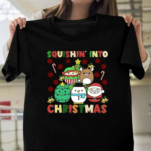 Merry Squishmas Squish Squad Christmas Graphic Unisex T-Shirt, Cute Holiday Gift G0717, Up to Size 5XL