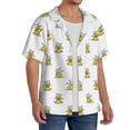 thumbnail image 2 of Uemuo Rubber Duck Showe Pattern Cotton Linen Short Sleeve Shirts,Casual Lightweight Button Down Shirts,Vacation Beach Summer Tops-XX-Large, 2 of 7