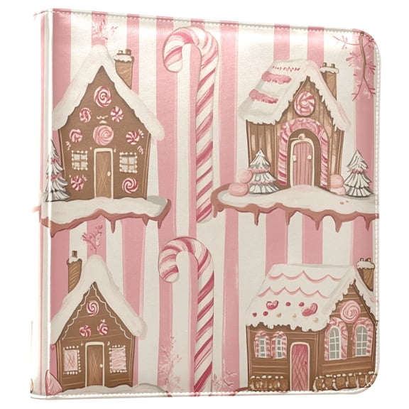 FORMRS 3 Ring Photo Album 4"x6" Self Adhesive Large Capacity PU Leather Cover, Pink Candy House