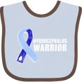 thumbnail image 3 of Inktastic Hydrocephalus Warrior with Light and Dark Blue Ribbon Boys or Girls Baby Bib, 3 of 4