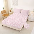 thumbnail image 2 of Castle Fairy Animal Giraffe Spot Print King Sheets 4pcs for Girls,Abstract Wildlife Stripes Bedding,Pink White,1 Fitted Sheet, 1 Flat Sheet and 2 Pillowcases, 2 of 6