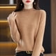 thumbnail image 2 of Suéter de primera línea similar a la piel para mujer, suéter de cuello alto medio de otoño e invierno, jersey de cachemira de punto suelto en la parte inferior, 2 of 5