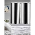 thumbnail image 4 of Living Room Curtains 72 Inches length, Black Striped Window Treatment Curtain Drapes, Modern Farmhouse Black and White Stripes Light Filtering Drapes for Bedroom Laundry Room, 52"x72", 2 Panels, 4 of 7