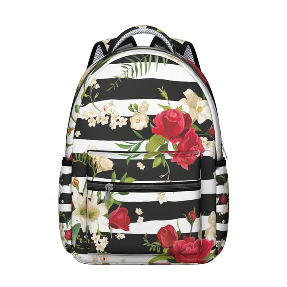 "Floral Sunflower Print Backpack - Durable School Backpack for Women, Lightweight & Water-Resistant, Spacious for Work, Commuting & Campus Life"