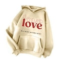 thumbnail image 6 of Pimelu Valentine Sweater for Women Womens Valentines Day Hooded Sweatshirts Oversized Pocket Drawstring Pullover Hoodies Tops Trendy Love Letter Print Sweatshirts, 6 of 7