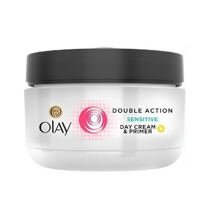 Olay Double Action Sensitive Day Cream & Primer 50 ml (1.7 Oz) Wholesale Pack + Eyebrow (Best Eye Primer For Sensitive Eyes)