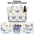 thumbnail image 2 of Tote Bag for Women - Anchor and Bulldog Dog Shoulder Bag - Large Utility Work Duffle Bag with Zipper Handbag for Travel, Work, Sprots, 2 of 5