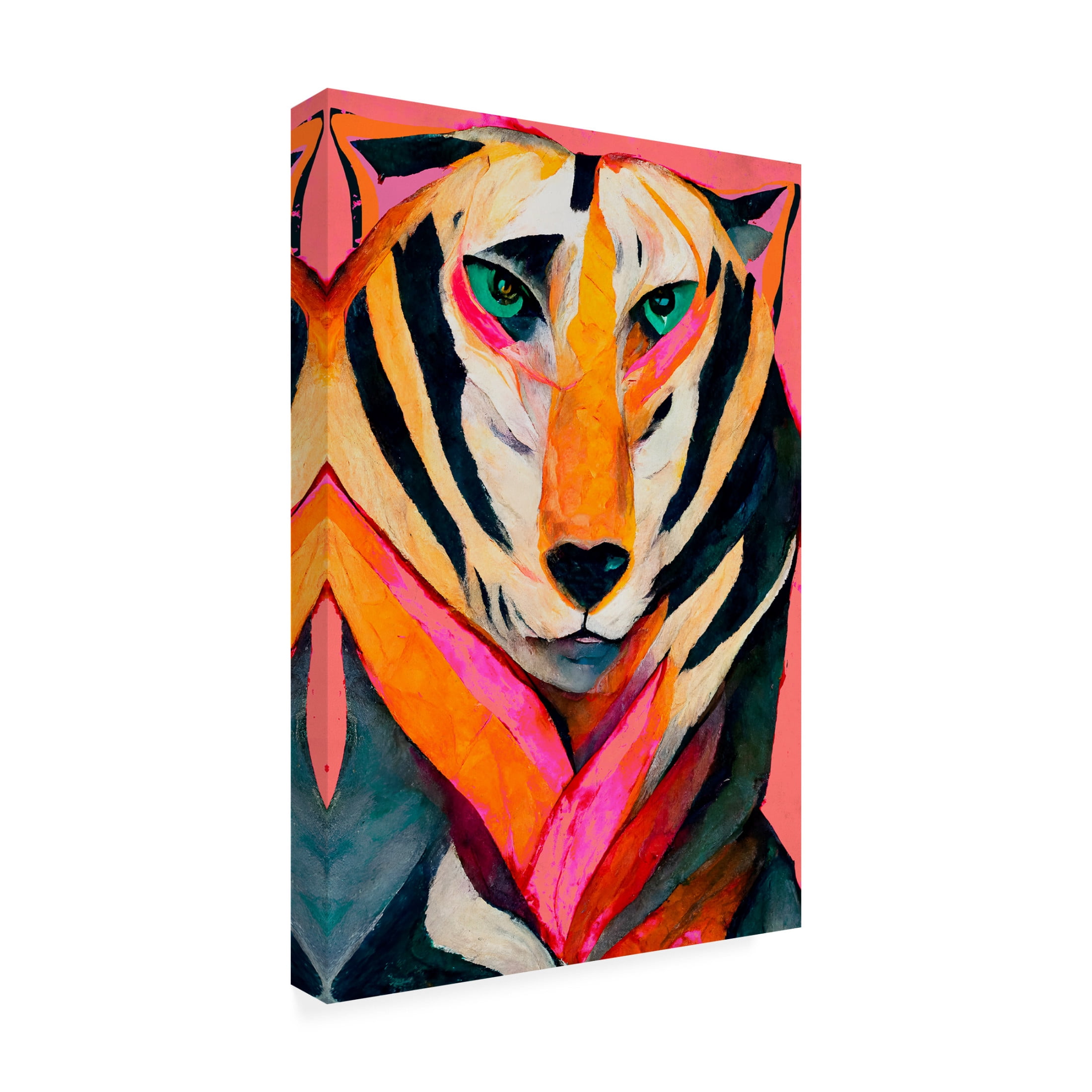 Canvas Wall Art - Treechild 'The Tiger' Wall Art for Living Room, Bedroom, or Office D?cor by Trademark Fine Art - 30 x 47 Inches