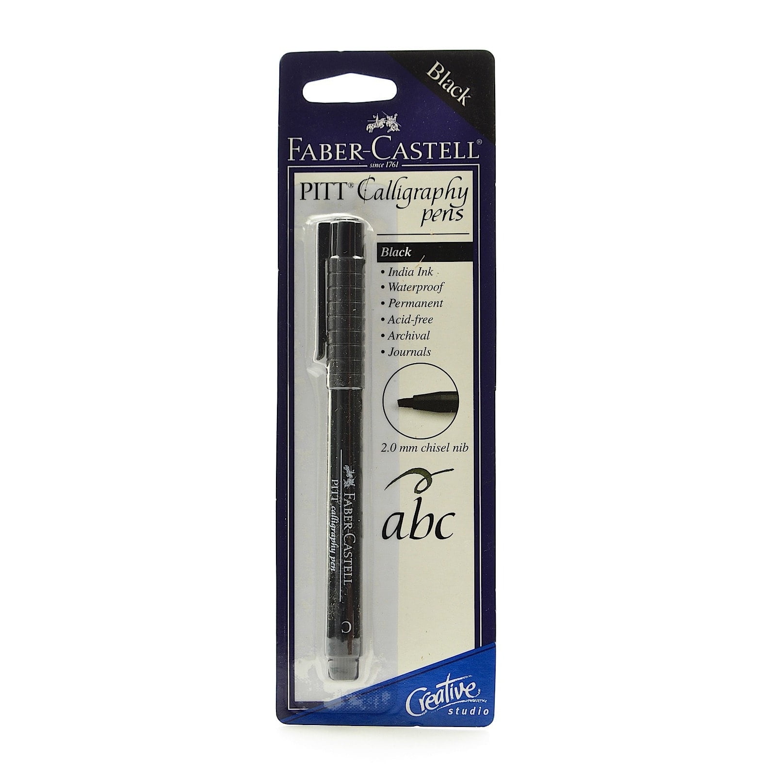 Pitt Chisel Nib Calligraphy Pens black, 2.5 mm (pack of 10)
