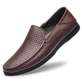 thumbnail image 3 of Men's Casual Loafers Slip On Leather Shoes Comfortable Lightweight Driving Shoes Male Moccasins Classic Penny Loafer Flats Boat Shoes Outdoor Walking Shoes, 3 of 6