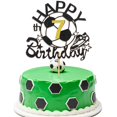 thumbnail image 1 of Decoración para tartas FUNCANDLE Soccer Happy 7º cumpleaños con purpurina dorada, 1 of 7