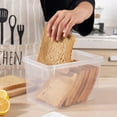 thumbnail image 3 of KAKOWELY 2pcs Transparent Bread Storage Box Bread Container Kitchen Bread Cheese Holder,9.45"X6.69"X5.91", 3 of 4