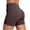 Brown, variant on Yoga Shorts for Women Slim Fit High Waist Lifting Stretchy Solid Print Lightweight Gym Shorts for Sporty Wear Brown L