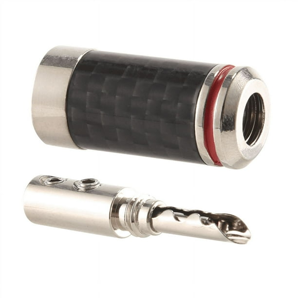 Winyuyby 8Pcs Banana Plugs HiEnd HIFI DIY Carbon Fiber Copper Plated