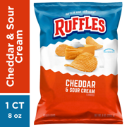 Ruffles Potato Chips, Cheddar & Sour Cream Flavored 8 oz