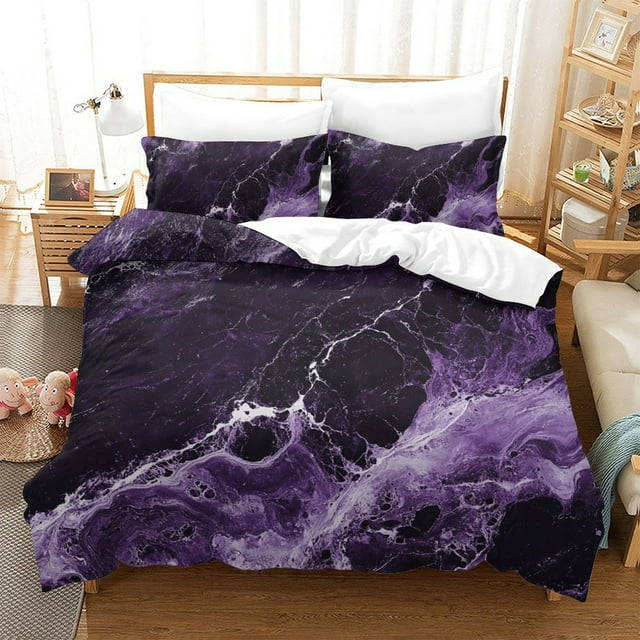 Unique Design Bedding Set Marble Pattern Duvet Cover Pillowcase Adult Fashion Bed Gift,King (90"x104")