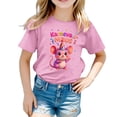 thumbnail image 2 of ZHOGXU Kids Girls T Shirt Short Sleeve Round Neck Cartoon Animal Print Festival Comfortable Top Tee For Casual Daily Wear,Pink,8-9 Years, 2 of 4