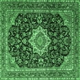 thumbnail image 1 of Ahgly Company Indoor Square Medallion Emerald Green Traditional Area Rugs, 7' Square, 1 of 4