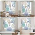 thumbnail image 6 of Marine Life Sheer Curtains 45 Inches Long, Summer Coastal Nautical Coral Conch Seashells Light Filering Curtains, Breathable Simi Curtain Privacy Drapes for Kitchen Bathroom Small Window Treatment, 6 of 8