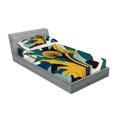 thumbnail image 2 of Ambesonne Floral Eucalyptus Fitted Sheet & Pillow Sham Set, Abstract Thistles, Twinxl, Teal Mustard Blue, 2 of 2