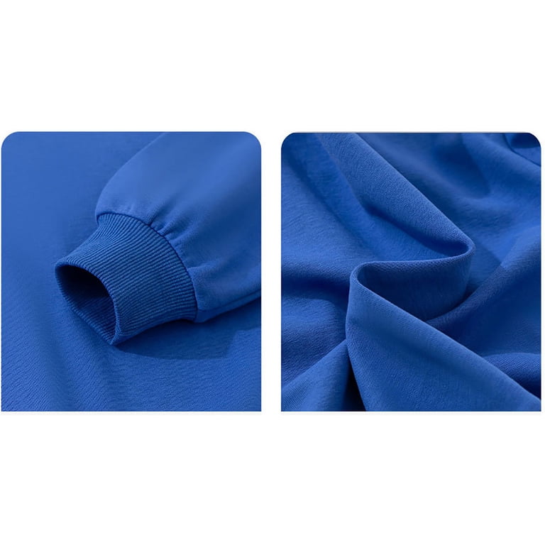 DOTDOG Kids' Brushed Fleece Pullover Sweatshirt - Unisex, Kangaroo Pocket, Sizes For Ages 3-12, Blue
