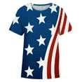thumbnail image 3 of Tops Para Mujer Blusa Casual Elegante Camisas Día de La Independencia Camiseta de Cuello Redondo de Moda Impreso Manga Corta Odeerbi ODB168069, 3 of 4
