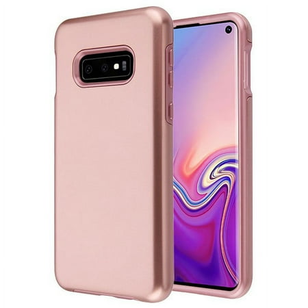 Samsung Galaxy S10e, Galaxy S10 E Phone Case Slim Hybrid Shockproof Impact Rubber Dual Layer Rugged Protective Hard PC Bumper & Soft TPU Back Cover ROSE GOLD Case for Samsung Galaxy S10 E /S10e (5.8")