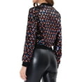 thumbnail image 3 of INSPIRE CHIC Women's  Sequin Stand Collar Long Sleeve Zipper Cropped Bomber Jacket XS Rainbow, 3 of 5