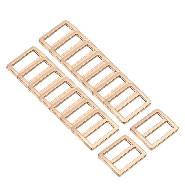 16PCS Hebilla deslizante ajustable de aleación de zinc de 1" para correas de webbing de reemplazo de mochila dorado claro