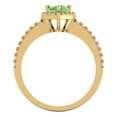 thumbnail image 4 of Solitaire with Accents Engagement Ring for Women - 0.755ct Simulated Green Diamond in 14K Yellow Gold Promise Ring, 4 of 6