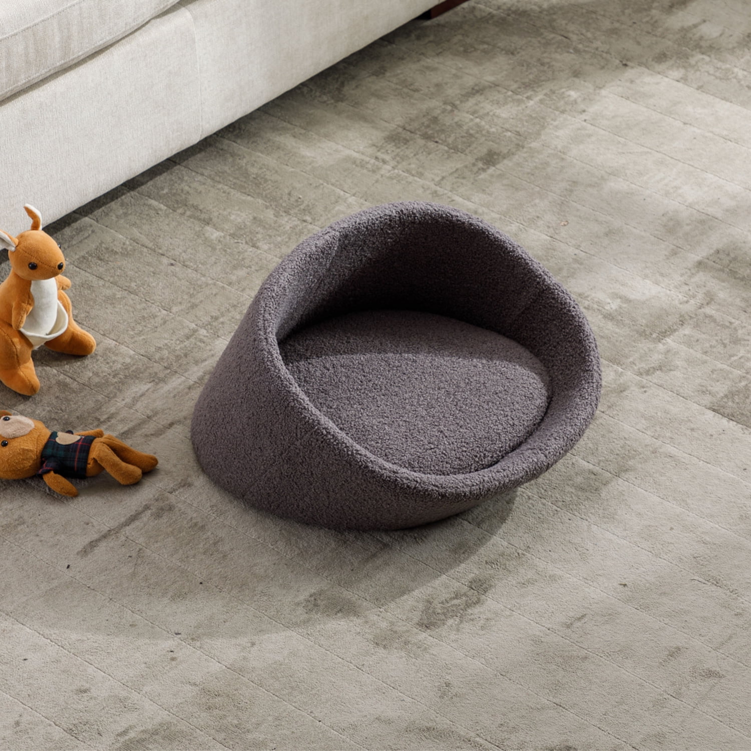 Pefilos 21" Dog Sofa Bed with E1 Solid Wood Frame and Memory Foam, Pet Cat Bed with Cashmere Cover for Indoor, Gray Pefilos 21" Dog Sofa Bed with E1 Solid Wood Frame and Memory Foam, Pet Cat Bed with Cashmere Cover for Indoor, Gray