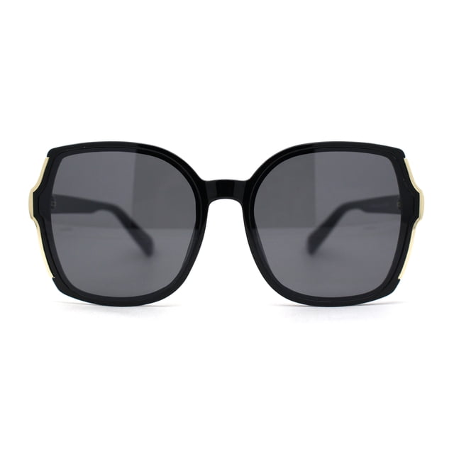 Womens Celeb Luxury Designer Butterfly Plastic Sunglasses All Black