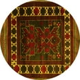 thumbnail image 1 of Ahgly Company Indoor Round Persian Yellow Traditional Area Rugs, 5' Round, 1 of 4