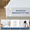 thumbnail image 6 of Dhole Electric Heated Mattress Pad Queen - 78"x80" ,Deep Pocket, 6 Heat Settings, Auto Shut Off 10 Hrs with Dual Controller, ETL Certified, Machine Washable, White, 6 of 8