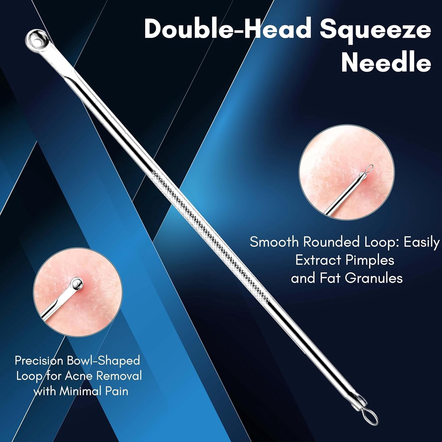 Basics Blackhead Acne Removal Needle Kit 4 Pcs Cleaning Tool Blemish Pimple Comedone for Women and Men