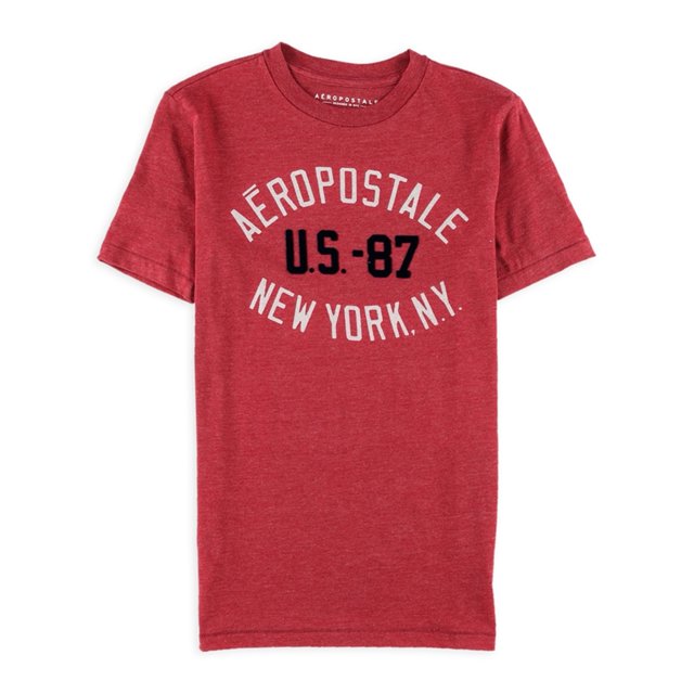 Aeropostale Mens US-87 NYC Graphic Camiseta, Rojo, X-Small Aeropostale Camiseta gráfica