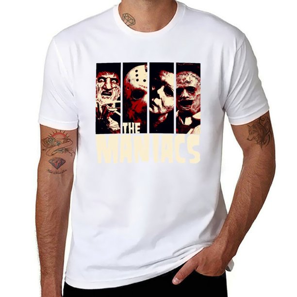 Películas de terror-Camiseta The Maniacs camisetas bonitas de gran tamaño camisetas lisas para hombre