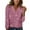 Pink, variant on Tshirts Women Ladies Elegant Sequined V Neck Elegant Solid Color Long Sleeved Top Women Shirts Pink XXL